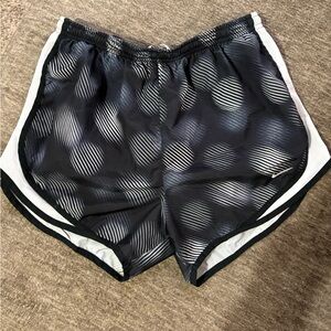 Nike Black and White Patterned Women's Dri Fit Athletic Shorts